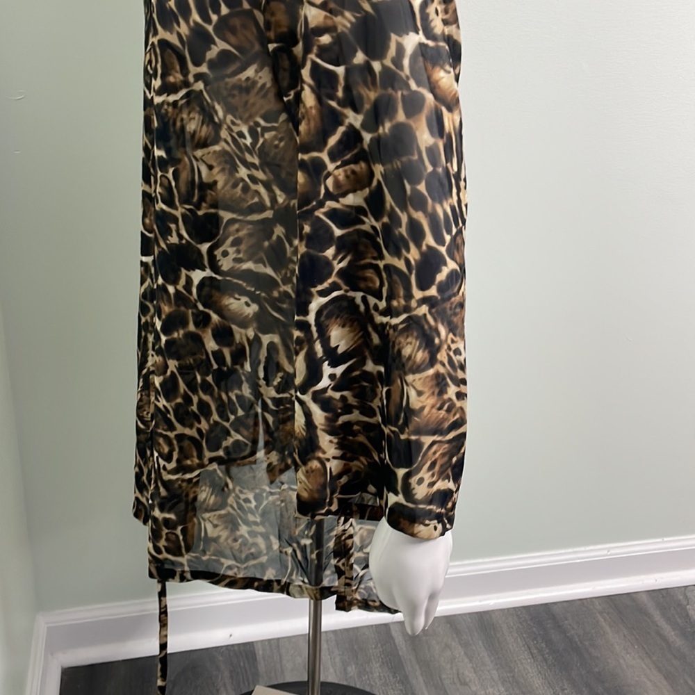 VICTORIA'S SECRET Sheer lace up Leopard Swim Coverup size small - Picture 5 of 6